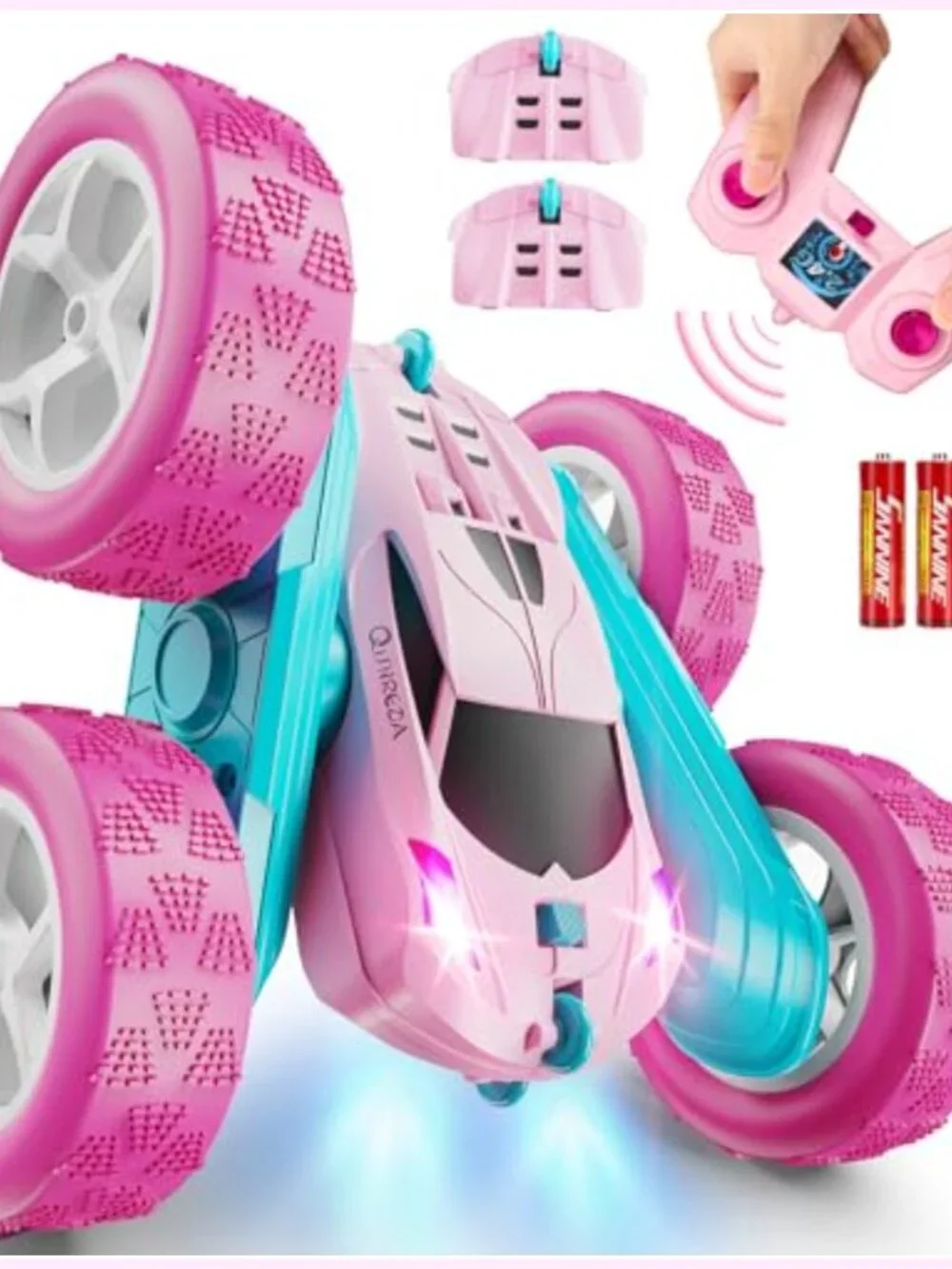 RC Stunt Car 2.4 GHZ Double Sided 360° Rotating with Headlights Crawler for Kids